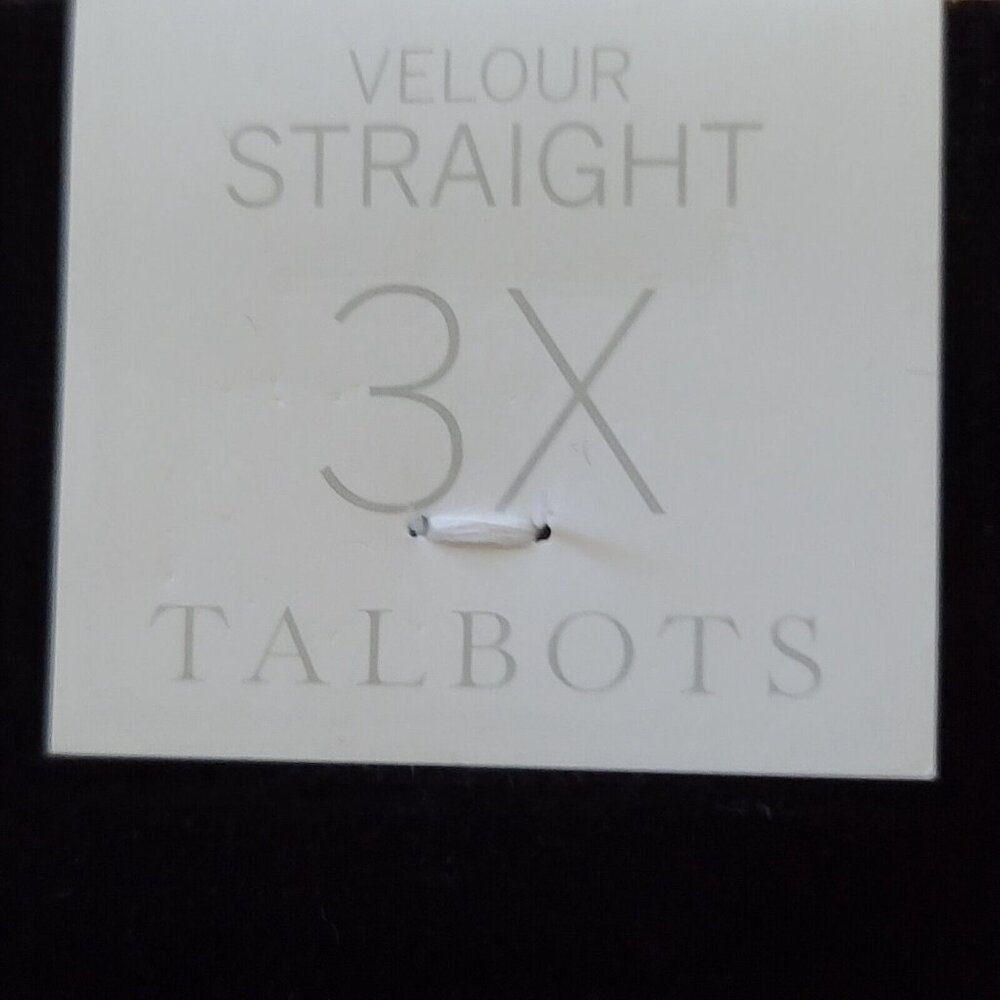 Talbots Plus Velour Straight Pants Sz 3X Black Stretch Pullon Dressy Classic NWT - Picture 5 of 6